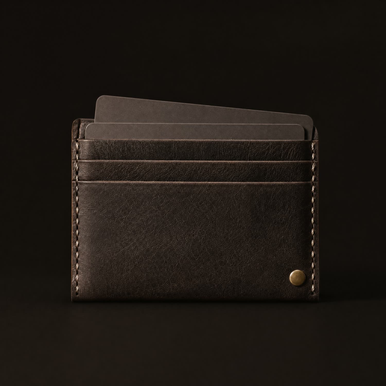 Slim Card Holder 4-Slot — Full-grain cowhide, vegetable-tanned